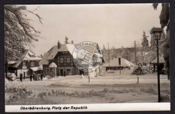 Oberbärenburg Platz der Republik im Winter 