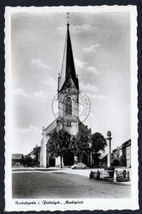 Bischofsgrün Fichtelgebirge Marktplatz Kirche 