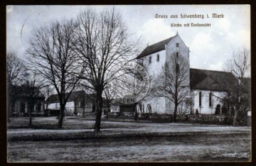 Löwenberg i. Mark  1912 Kirche mit Dorfansicht 