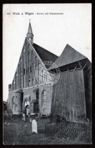 Wiek Rügen Kirche m. Glockenturm 1918 Vollbild 