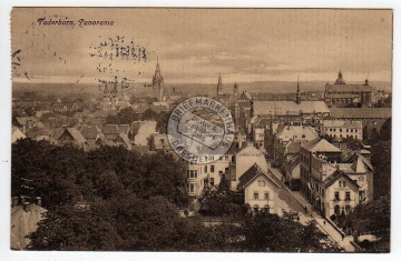 Paderborn Panorama 1914 Straße H. Becker 