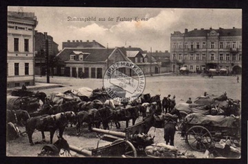 Festung Kowno Pferde Kanonen Geschütz 