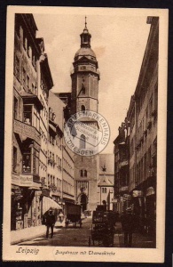 Leipzig Burgstrasse mit Thomaskirche 1909 