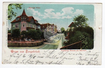 Langebrück 1906 Dresdner Strasse am Bahnhof 