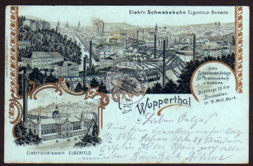 Wuppertal 1900 Litho Elekrizitätswerk Barmen 