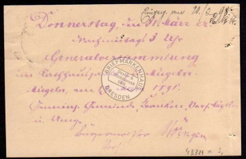 Mügeln Generalversammlung 1898 Einladung 