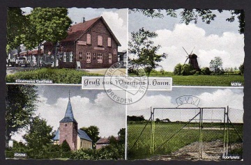 Warmsen i. Hann. Mühle Windmühle Mole Kirche 