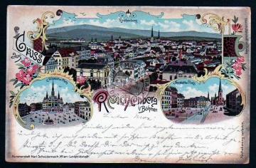 Reichenberg Böhmen Litho 1897 Platz 