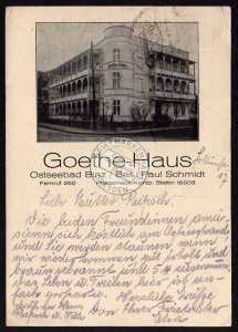 Goethe Haus Ostseebad Binz 1931 