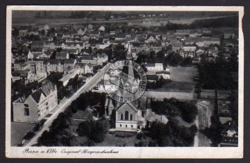 Riesa Elbe Fliegeraufnahme  Kirche 