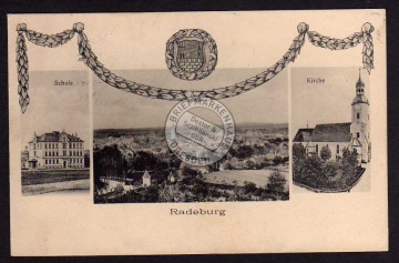 Radeburg Schule Kirche Wappen Band 1915 