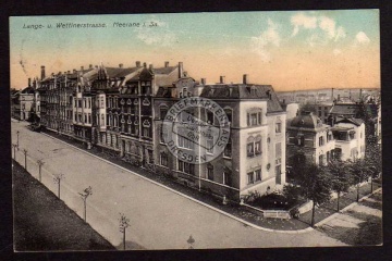 Meerane Lange und Wettinerstrasse 1910 