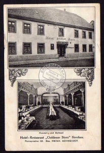 Nerchau Hotel Restaurant Goldner Stern ca 1915 