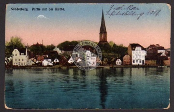 Sonderburg Partie mit der Kirche 1918 