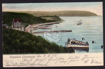 Ostseebad Glücksburg 1903 Schiff 