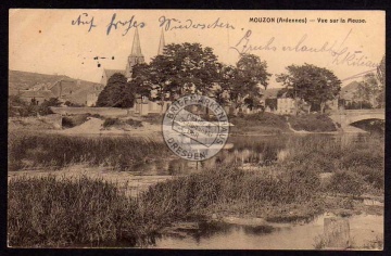 Mouzon Ardennes 1917 Vue sur la Meuse 