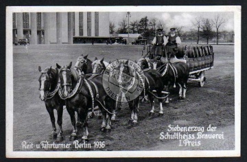 Berlin 1936 Reit- u. Fahrturnier Schultheiss 