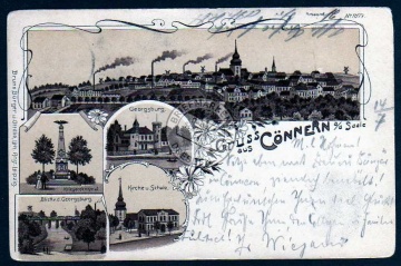 Könnern Cönnern 1901 Georgsburg Litho Kirche 