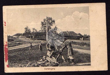 russisches Dorf 1916 Dorfeingang 