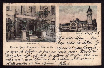 Köln Hotel Harms Terminus Bahnhof 1909 