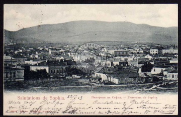 Salutations de Sophia Panorama de Sofia 1903 