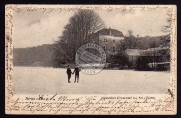 Berlin Jagdschloss Grunewald mit See Winter 02 