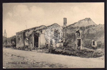 Strasse in Noers 1916 1918 zerstörte Häuser 