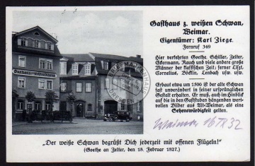 Weimar Gasthaus z. weißen Schwaan 1932 