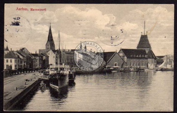 Aarhus Havneparti Hafen Schiff 1912 