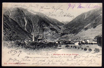 Martigny et le col de Forclaz 1909 