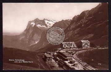 Kleine Scheidegg Bahnhof Gleise Zug Wetterhorn 