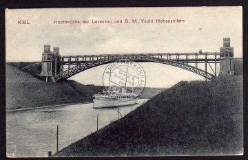 Kiel Hochbrücke b. Levensau u. S.M. Yacht 