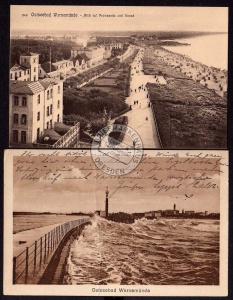 2 AK Warnemünde Promenade Strand 