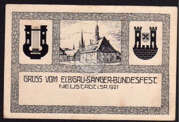 Neustadt i. Sa. 1921 Elbgau Sänger Bundesfest 