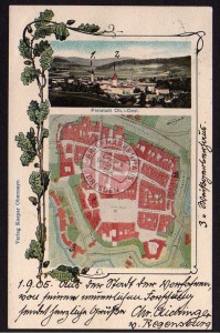 Freistadt Stadtplan Eichenlaub 1905 