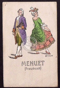 Künstlerkarte Menuett Französisch Serie 1907 