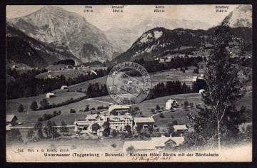 Unterwasser Toggenburg Säntis 1908 