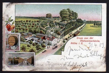 Rötha i. Sa. 1903 Obstweinschänke Fass Weinfaß 
