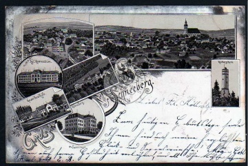 Litho Schneeberg 1897 Gewerbeschule Gleesberg 