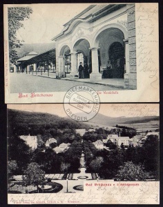 2 AK Bad Brückenau 1904 Wandelhalle Panorama 