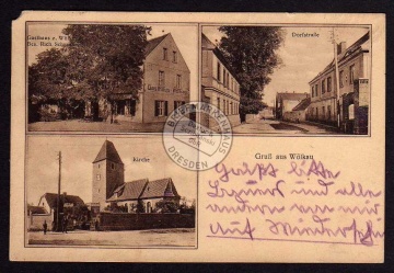 Wölkau Gasthaus Dorfstraße Kirche 1938 