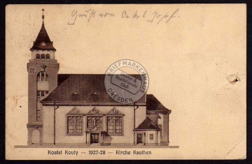 Kostel Kouty 1927 Kirche Kauthen 