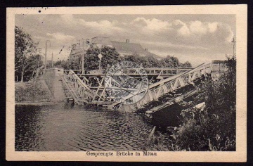 Jelgava Mitau gesprengte Brücke FP 1916 