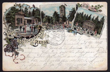 Litho Mönchswalder Berg Bergbaude E Gröschel 1897 