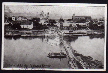 Festung Kowno Notbrücke 1916 Feldpost 