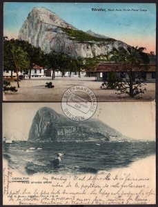 2 AK Gibraltar from spanish shore 1901 1914 