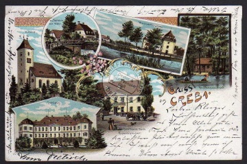 Creba Kreba Litho Kirche Schloß Gasthaus 1900 