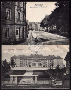 2 AK Burgstädt Bahnhofstrasse , Zentralschule 