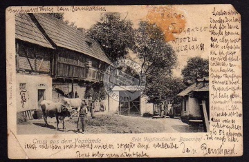 Plauen 1905 Echt vogtländischer Bauernhof 