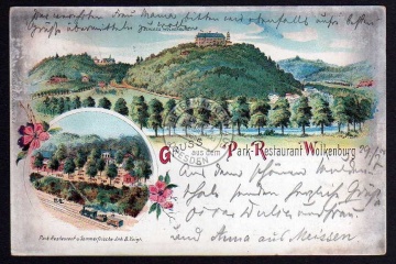 Schloss Wolkenburg 1900 Park Restaurant Voigt 